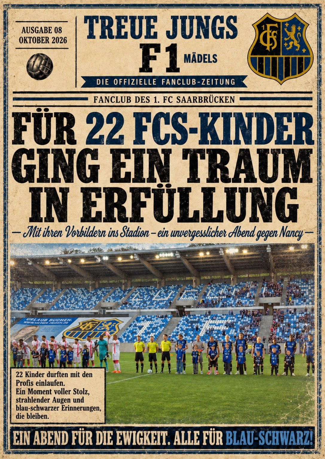 Für 22 FCS-Kinder ging ein Traum in Erfüllung – Newsletter Ausgabe 08
